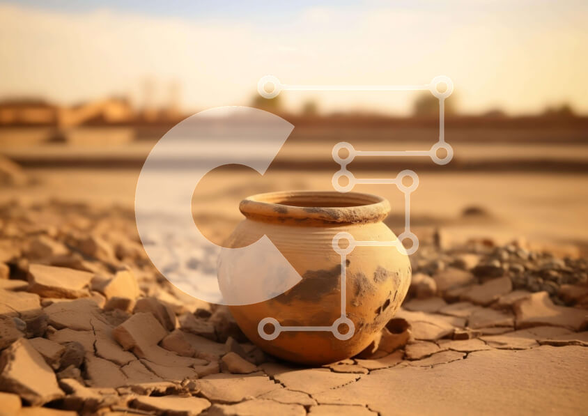 Intra Συλλεκτικό Ξύλινο Παζλ Plywood  4mm - Παλιό ραγισμένο δοχείο στο χώμα Σε Ξύλινο Κουτί - Διαστάσεις: 10x10 cm – 25 κομμάτια