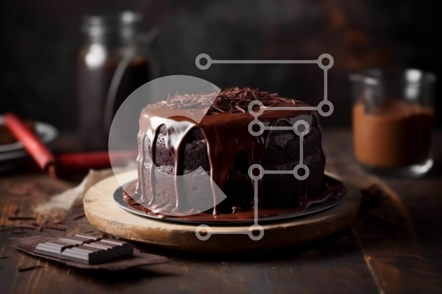 Σετ των 2 Intra Συλλεκτικό Ξύλινο Παζλ Plywood  4mm - Αφεθείτε σε αυτό το λαχταριστό κέικ σοκολάτας με γλάσο σοκολάτας Σε Ξύλινο Κουτί - Διαστάσεις: 10x10 cm – 25 κομμάτια