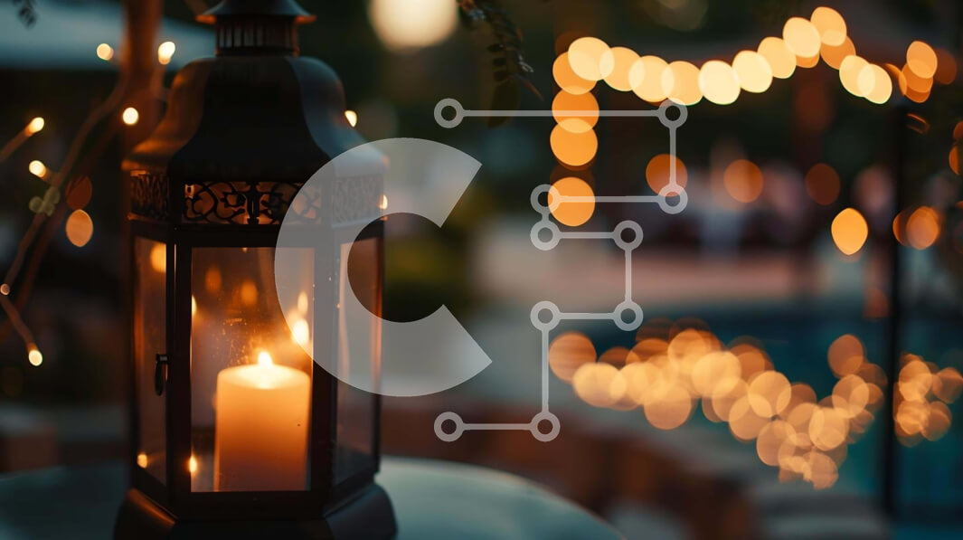 Intra Συλλεκτικό Ξύλινο Παζλ Plywood  4mm - Φανάρι υπό το φως των κεριών και πολύχρωμα φώτα στο τραπέζι εξωτερικού χώρου Σε Ξύλινο Κουτί - Διαστάσεις: 10x10 cm – 25 κομμάτια