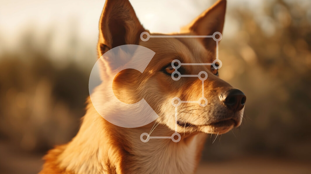 Intra Συλλεκτικό Ξύλινο Παζλ Plywood  4mm - Σοβαρό καφέ σκυλί στο χωράφι με ψηλό γρασίδι και δέντρα Σε Ξύλινο Κουτί - Διαστάσεις: 10x10 cm – 25 κομμάτια