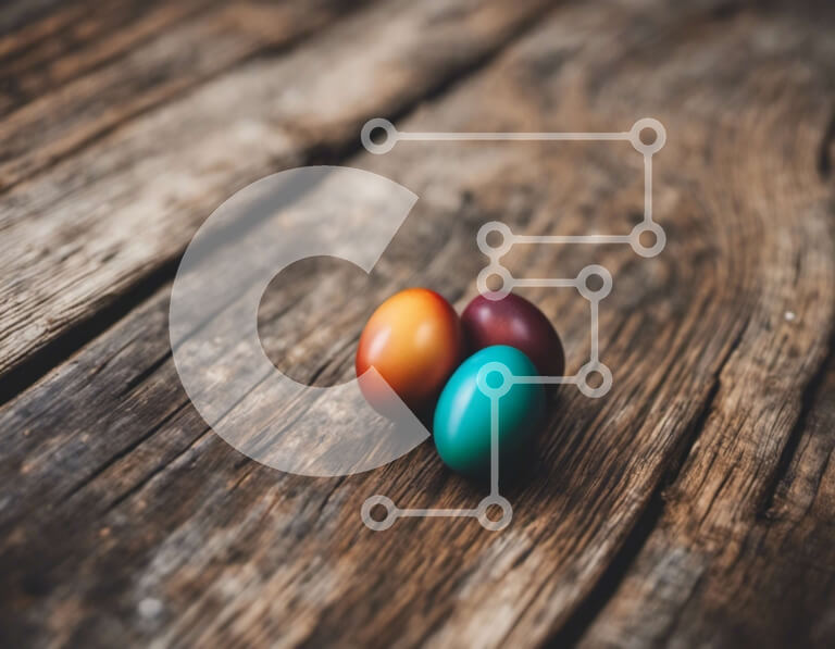 Intra Συλλεκτικό Ξύλινο Παζλ Plywood  4mm - Πολύχρωμα Πασχαλινά αυγά σε ξύλινη επιφάνεια Σε Ξύλινο Κουτί - Διαστάσεις Puzzle: 10x10 cm – 25 κομμάτια