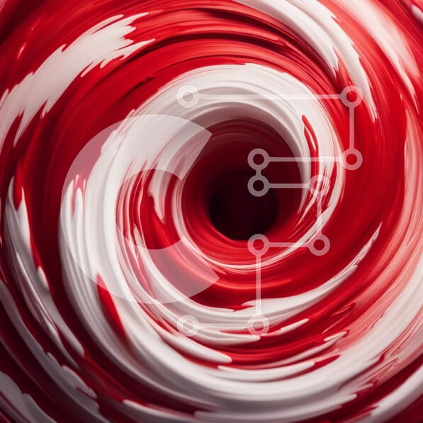 Intra Συλλεκτικό Ξύλινο Παζλ Plywood  4mm - Αφηρημένο κόκκινο και άσπρο μοτίβο στροβιλισμού σε άσπρο φόντο Σε Ξύλινο Κουτί - Διαστάσεις Puzzle: 10x10 cm – 25 κομμάτια