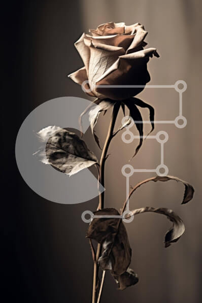 Σετ των 2 Intra Συλλεκτικό Ξύλινο Παζλ Plywood  4mm - Καφέ τριαντάφυλλο με πεσμένα φύλλα Σε Ξύλινο Κουτί - Διαστάσεις: 10x10 cm – 25 κομμάτια