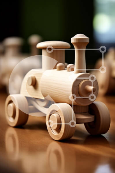 Intra Συλλεκτικό Ξύλινο Παζλ Plywood  4mm - Ξύλινο παιχνίδι τρένο στο τραπέζι Σε Ξύλινο Κουτί - Διαστάσεις: 10x10 cm – 25 κομμάτια