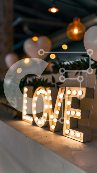 Intra Συλλεκτικό Ξύλινο Παζλ Plywood  4mm - Σημάδι αγάπης με μπαλόνια και διακοσμητικά Σε Ξύλινο Κουτί - Διαστάσεις: 10x10 cm – 25 κομμάτια