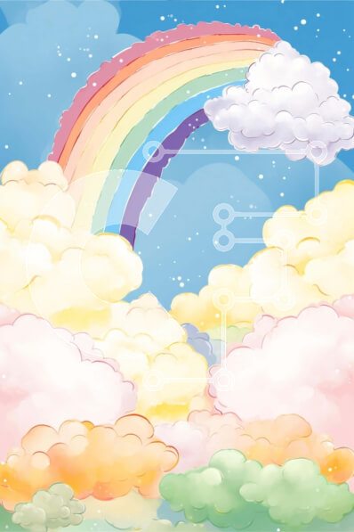 Σετ των 2 Intra Συλλεκτικό Ξύλινο Παζλ Plywood  4mm - Πολύχρωμο ουράνιο τόξο στον ουρανό με τα σύννεφα Σε Ξύλινο Κουτί - Διαστάσεις: 10x10 cm – 25 κομμάτια