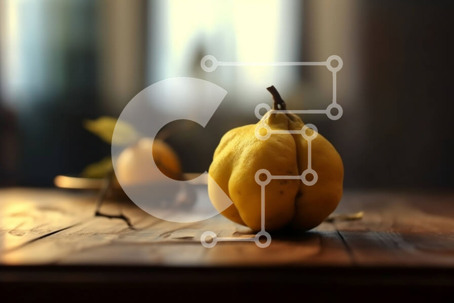 Σετ των 2 Intra Συλλεκτικό Ξύλινο Παζλ Plywood  4mm - Όμορφη εικόνα του κίτρινου φρούτου σε ένα ξύλινο τραπέζι με το φως του ήλιου Σε Ξύλινο Κουτί - Διαστάσεις: 10x10 cm – 25 κομμάτια