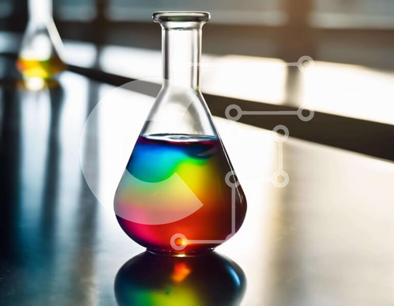 Intra Συλλεκτικό Ξύλινο Παζλ Plywood  4mm - Επιστημονικό ποτήρι ζέσεως με πολύχρωμο υγρό Σε Ξύλινο Κουτί - Διαστάσεις Puzzle: 10x10 cm – 25 κομμάτια