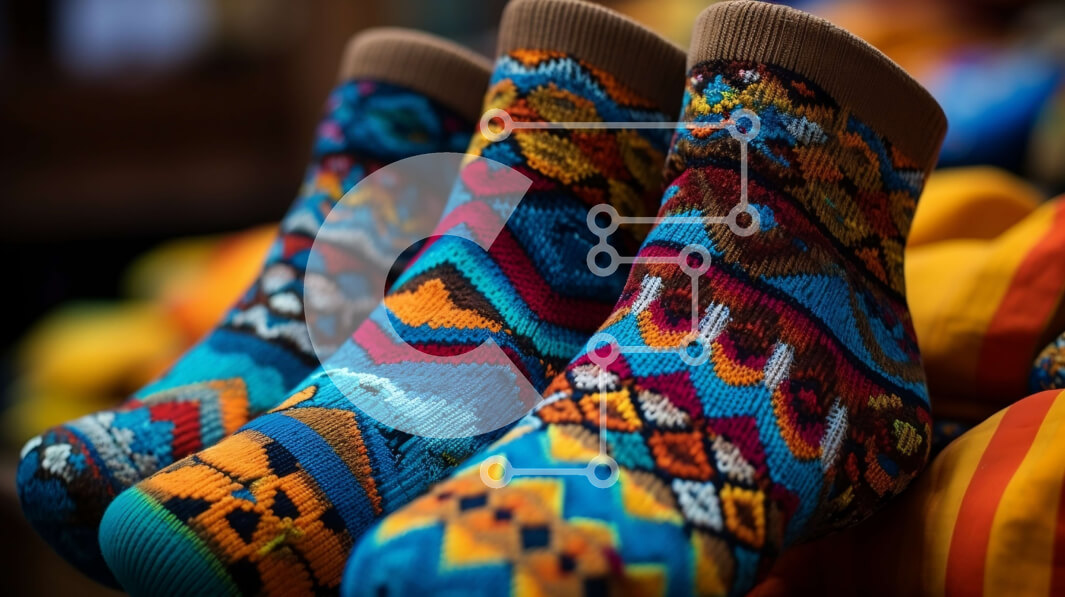 Intra Συλλεκτικό Ξύλινο Παζλ Plywood  4mm - Ζωντανές κάλτσες σε γραμμή ρούχων Σε Ξύλινο Κουτί - Διαστάσεις Puzzle: 10x10 cm – 25 κομμάτια