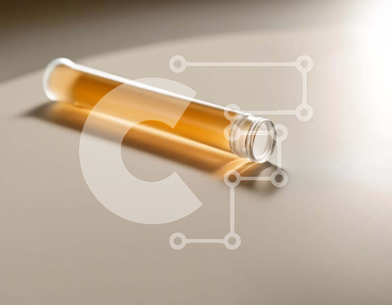 Intra Συλλεκτικό Ξύλινο Παζλ Plywood  4mm - Clear Tube με πορτοκαλί υγρό μέσα Σε Ξύλινο Κουτί - Διαστάσεις Puzzle: 10x10 cm – 25 κομμάτια