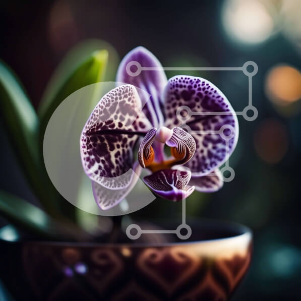 Intra Συλλεκτικό Ξύλινο Παζλ Plywood  4mm - Όμορφη κοντινή λήψη ενός λεπτού λουλουδιού ορχιδέας Σε Ξύλινο Κουτί - Διαστάσεις: 10x10 cm – 25 κομμάτια