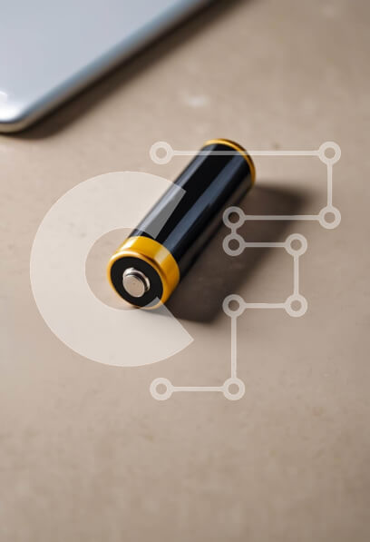 Intra Συλλεκτικό Ξύλινο Παζλ Plywood  4mm - Μαύρη και κίτρινη μπαταρία σε ανοιχτό φορητό υπολογιστή Σε Ξύλινο Κουτί - Διαστάσεις Puzzle: 10x10 cm – 25 κομμάτια