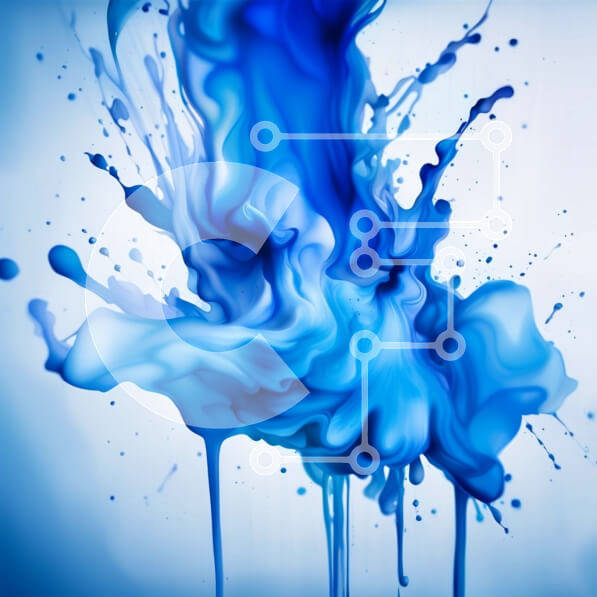 Intra Συλλεκτικό Ξύλινο Παζλ Plywood  4mm - Ζωντανή μπλε πιτσιλιά εικόνας χρώματος Σε Ξύλινο Κουτί - Διαστάσεις Puzzle: 10x10 cm – 25 κομμάτια