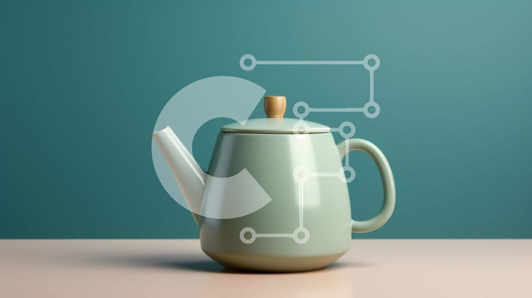 Intra Συλλεκτικό Ξύλινο Παζλ Plywood  4mm - Πράσινη τσαγιέρα με ξύλινη λαβή στο τραπέζι Σε Ξύλινο Κουτί - Διαστάσεις: 10x10 cm – 25 κομμάτια