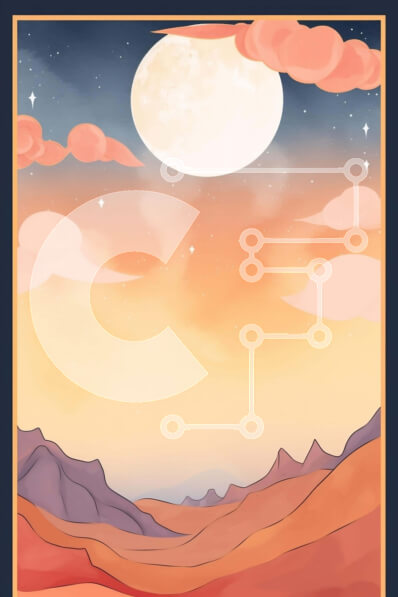 Σετ των 2 Intra Συλλεκτικό Ξύλινο Παζλ Plywood  4mm - Αφηρημένο τοπίο με πανσέληνο, βουνά και σύννεφα Σε Ξύλινο Κουτί - Διαστάσεις: 10x10 cm – 25 κομμάτια