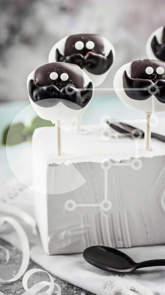 Intra Συλλεκτικό Ξύλινο Παζλ Plywood  4mm - Ομάδα Cake Pops με ασπρόμαυρα μουστάκια Σε Ξύλινο Κουτί - Διαστάσεις: 10x10 cm – 25 κομμάτια