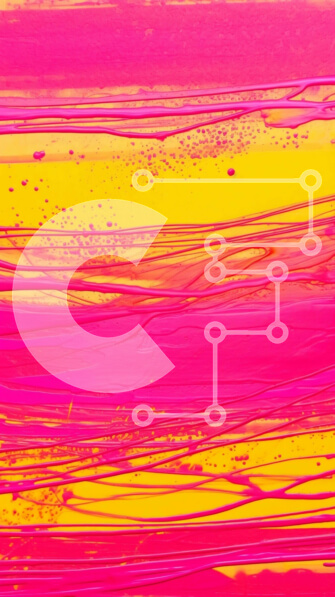 Intra Συλλεκτικό Ξύλινο Παζλ Plywood  4mm - Αφηρημένη ζωγραφική σε ροζ και κίτρινο με αιωρούμενες γραμμές Σε Ξύλινο Κουτί - Διαστάσεις Puzzle: 10x10 cm – 25 κομμάτια