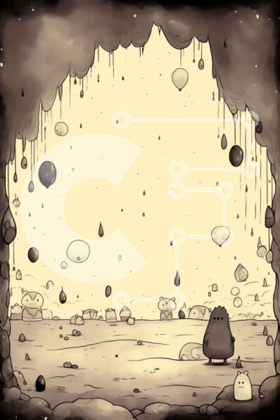 Σετ των 2 Intra Συλλεκτικό Ξύλινο Παζλ Plywood  4mm - Ασπρόμαυρο σχέδιο της υπόγειας σπηλιάς με τα επιπλέοντα μπαλόνια Σε Ξύλινο Κουτί - Διαστάσεις: 10x10 cm – 25 κομμάτια