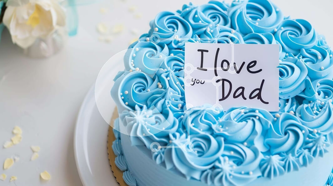 Intra Συλλεκτικό Ξύλινο Παζλ Plywood  4mm - Μπλε τούρτα γενεθλίων Happy Day's Day με την κάρτα 'I Love You' Σε Ξύλινο Κουτί - Διαστάσεις: 10x10 cm – 25 κομμάτια