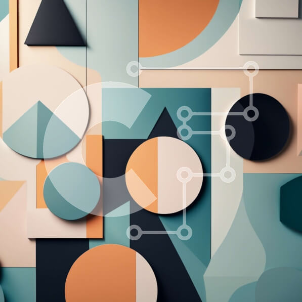 Intra Συλλεκτικό Ξύλινο Παζλ Plywood  4mm - Εντυπωσιακό γεωμετρικό μοτίβο σε μπλε και πορτοκαλί Σε Ξύλινο Κουτί - Διαστάσεις Puzzle: 10x10 cm – 25 κομμάτια