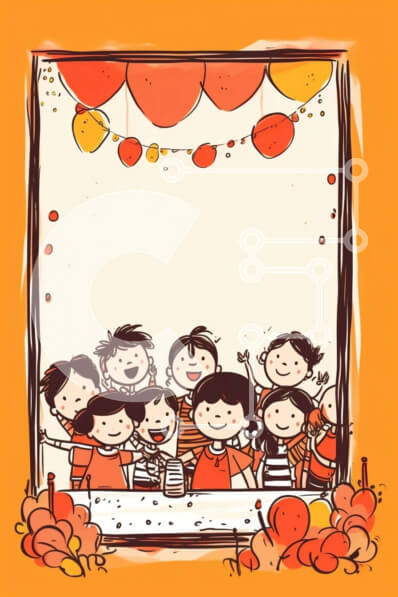 Intra Συλλεκτικό Ξύλινο Παζλ Plywood  4mm - Παιδιά που γιορτάζουν την κινεζική Πρωτοχρονιά με φανάρια και παραδοσιακή ενδυμασία Σε Ξύλινο Κουτί - Διαστάσεις: 10x10 cm – 25 κομμάτια