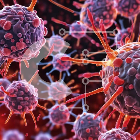 Intra Συλλεκτικό Ξύλινο Παζλ Plywood  4mm - Διάφοροι τύποι καρκινικών κυττάρων Σε Ξύλινο Κουτί - Διαστάσεις Puzzle: 10x10 cm – 25 κομμάτια