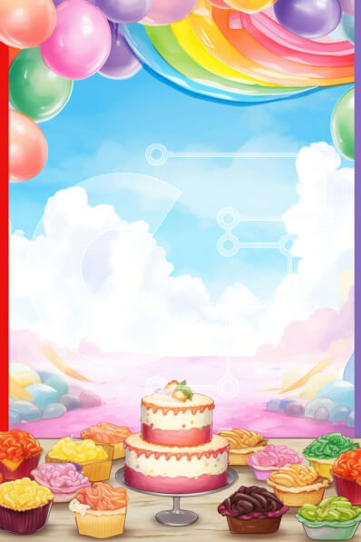 Intra Συλλεκτικό Ξύλινο Παζλ Plywood  4mm - Πολύχρωμη γιορτή με κέικ, μπαλόνια και cupcakes Σε Ξύλινο Κουτί - Διαστάσεις Puzzle: 10x10 cm – 25 κομμάτια