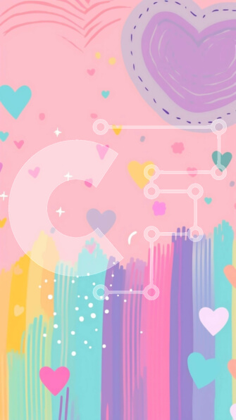 Intra Συλλεκτικό Ξύλινο Παζλ Plywood  4mm - Πολύχρωμο φόντο καρδιά με αφηρημένο σχέδιο Σε Ξύλινο Κουτί - Διαστάσεις Puzzle: 10x10 cm – 25 κομμάτια