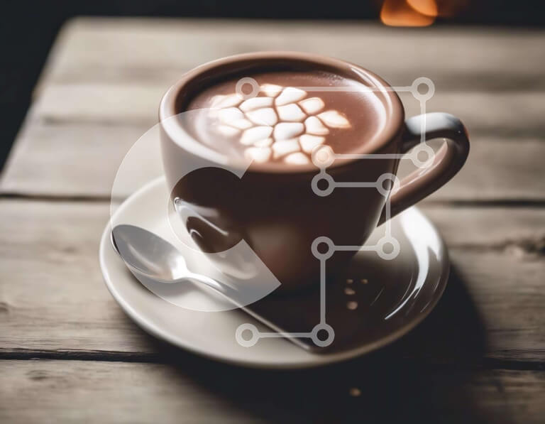 Σετ των 2 Intra Συλλεκτικό Ξύλινο Παζλ Plywood  4mm - Νόστιμο ζεστό κακάο με σοκολάτα Σε Ξύλινο Κουτί - Διαστάσεις: 10x10 cm – 25 κομμάτια