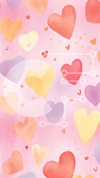 Intra Συλλεκτικό Ξύλινο Παζλ Plywood  4mm - Πολύχρωμο φόντο καρδιά για διακόσμηση σπιτιού Σε Ξύλινο Κουτί - Διαστάσεις Puzzle: 10x10 cm – 25 κομμάτια