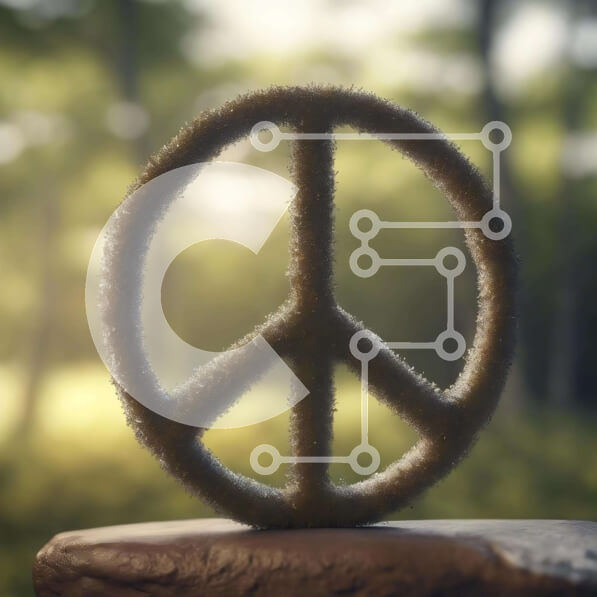 Intra Συλλεκτικό Ξύλινο Παζλ Plywood  4mm - Πινακίδα ειρήνης από ζύμη σε φυσικό περιβάλλον Σε Ξύλινο Κουτί - Διαστάσεις: 10x10 cm – 25 κομμάτια