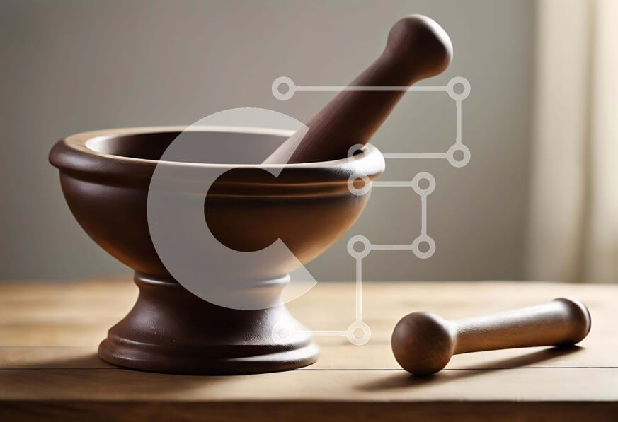 Intra Συλλεκτικό Ξύλινο Παζλ Plywood  4mm - Vintage γουδί και γουδοχέρι σε ξύλινο τραπέζι Σε Ξύλινο Κουτί - Διαστάσεις: 10x10 cm – 25 κομμάτια