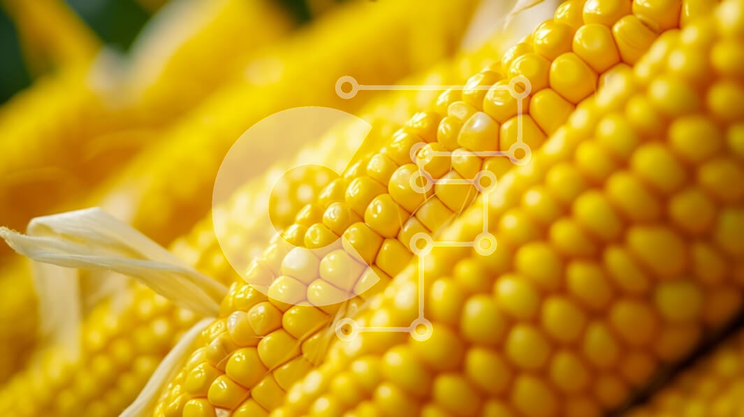 Σετ των 2 Intra Συλλεκτικό Ξύλινο Παζλ Plywood  4mm - Φωτεινό κίτρινο καλαμπόκι στο στάχυ Σε Ξύλινο Κουτί - Διαστάσεις: 10x10 cm – 25 κομμάτια