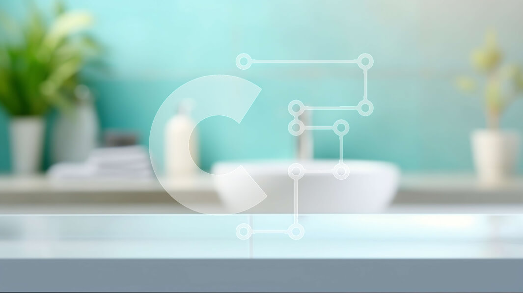 Intra Συλλεκτικό Ξύλινο Παζλ Plywood  4mm - Μοντέρνο μπάνιο με λευκό νιπτήρα και πράσινο τοίχο Σε Ξύλινο Κουτί - Διαστάσεις Puzzle: 10x10 cm – 25 κομμάτια