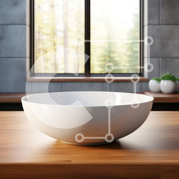 Intra Συλλεκτικό Ξύλινο Παζλ Plywood  4mm - Νεροχύτης πορσελάνης σε ξύλινο πάγκο με θέα στο δάσος Σε Ξύλινο Κουτί - Διαστάσεις Puzzle: 10x10 cm – 25 κομμάτια