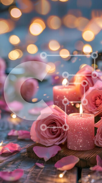 Intra Συλλεκτικό Ξύλινο Παζλ Plywood  4mm - Ρομαντικό τραπέζι με ροζ τριαντάφυλλα και κεριά Σε Ξύλινο Κουτί - Διαστάσεις Puzzle: 10x10 cm – 25 κομμάτια