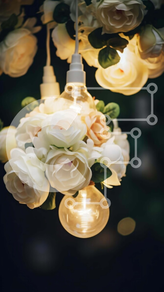 Intra Συλλεκτικό Ξύλινο Παζλ Plywood  4mm - Λευκός πολυέλαιος λουλουδιών σε κομψό δωμάτιο Σε Ξύλινο Κουτί - Διαστάσεις Puzzle: 10x10 cm – 25 κομμάτια