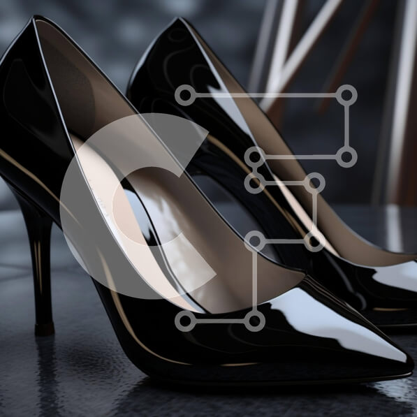 Σετ των 2 Intra Συλλεκτικό Ξύλινο Παζλ Plywood  4mm - Μαύρα ψηλοτάκουνα παπούτσια σε τραπέζι Σε Ξύλινο Κουτί - Διαστάσεις: 10x10 cm – 25 κομμάτια