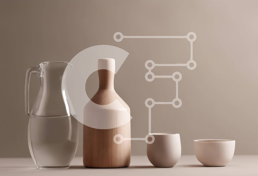 Intra Συλλεκτικό Ξύλινο Παζλ Plywood  4mm - Ξύλινο μπουκάλι, κανάτα και φλιτζάνια Σε Ξύλινο Κουτί - Διαστάσεις: 10x10 cm – 25 κομμάτια