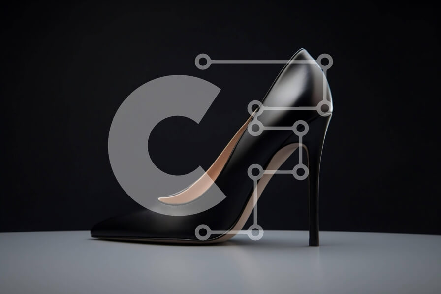 Intra Συλλεκτικό Ξύλινο Παζλ Plywood  4mm - Μαύρο ψηλοτάκουνο παπούτσι σε άδειο τραπέζι Σε Ξύλινο Κουτί - Διαστάσεις Puzzle: 10x10 cm – 25 κομμάτια