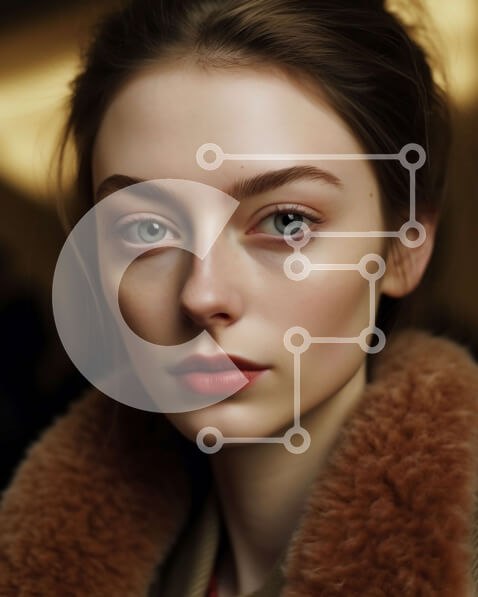 Intra Συλλεκτικό Ξύλινο Παζλ Plywood  4mm - Μοντέρνα γυναίκα με μαύρισμα παλτό με γούνινο γιακά και ουδέτερο μακιγιάζ Σε Ξύλινο Κουτί - Διαστάσεις Puzzle: 10x10 cm – 25 κομμάτια