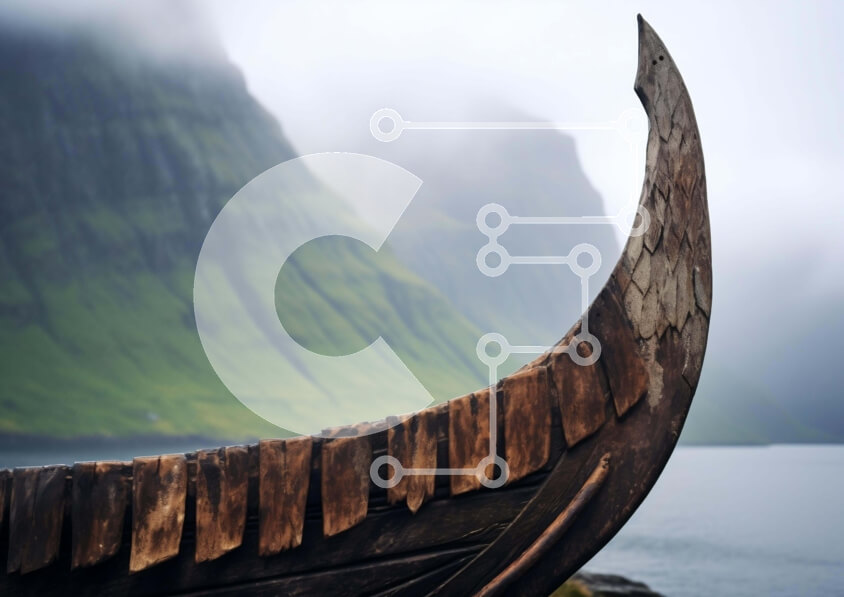 Intra Συλλεκτικό Ξύλινο Παζλ Plywood  4mm - Παλιά ξύλινη βάρκα στην ακτή με θέα στο βουνό Σε Ξύλινο Κουτί - Διαστάσεις: 10x10 cm – 25 κομμάτια