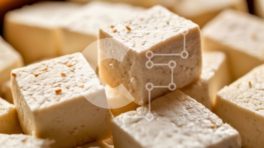 Σετ των 2 Intra Συλλεκτικό Ξύλινο Παζλ Plywood  4mm - Όμορφη εικόνα των κύβων Tofu σε μια ξύλινη σανίδα κοπής Σε Ξύλινο Κουτί - Διαστάσεις: 10x10 cm – 25 κομμάτια