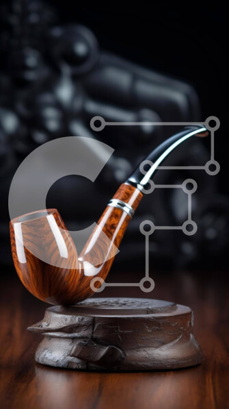 Intra Συλλεκτικό Ξύλινο Παζλ Plywood  4mm - Vintage σωλήνας σε διακοσμητικό ξύλινο σταντ Σε Ξύλινο Κουτί - Διαστάσεις: 10x10 cm – 25 κομμάτια