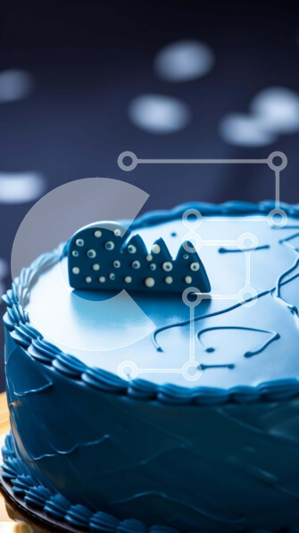 Intra Συλλεκτικό Ξύλινο Παζλ Plywood  4mm - Μπλε κέικ με γλάσο και φοντάν σε μεταλλικό πιάτο Σε Ξύλινο Κουτί - Διαστάσεις: 10x10 cm – 25 κομμάτια