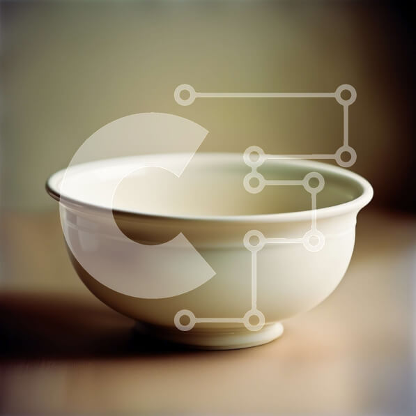 Intra Συλλεκτικό Ξύλινο Παζλ Plywood  4mm - Μινιμαλιστική εικόνα ενός λευκού κεραμικού μπολ σε ένα ξύλινο τραπέζι Σε Ξύλινο Κουτί - Διαστάσεις Puzzle: 10x10 cm – 25 κομμάτια