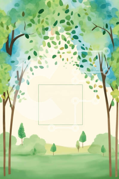 Intra Συλλεκτικό Ξύλινο Παζλ Plywood  4mm - Φύση ακουαρέλα φόντο με δέντρα και λουλούδια Σε Ξύλινο Κουτί - Διαστάσεις Puzzle: 10x10 cm – 25 κομμάτια