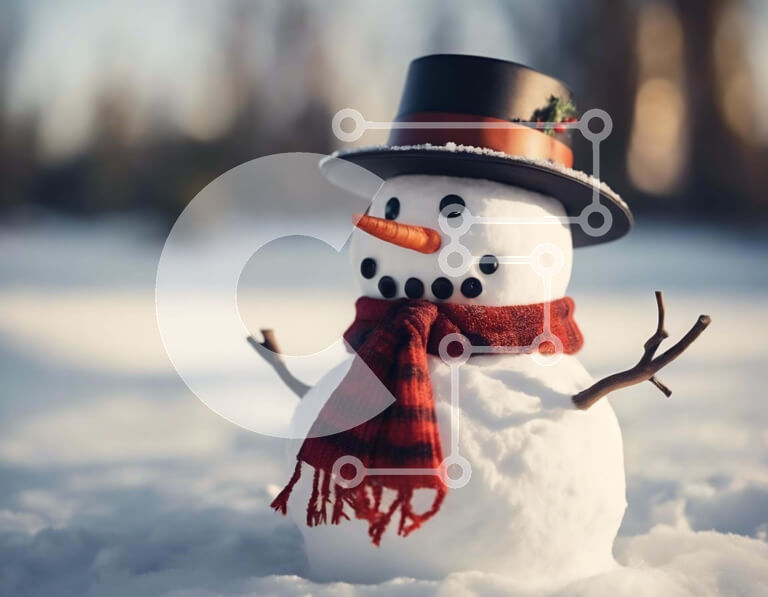 Intra Συλλεκτικό Ξύλινο Παζλ Plywood  4mm - Χιονάνθρωπος στα ερυθρόλευκα Έτοιμος για τις γιορτές Σε Ξύλινο Κουτί - Διαστάσεις: 10x10 cm – 25 κομμάτια