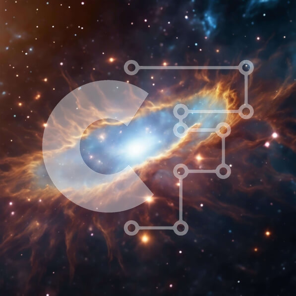 Intra Συλλεκτικό Ξύλινο Παζλ Plywood  4mm - Νεφέλωμα στο διάστημα με αστέρια και γαλαξίες Σε Ξύλινο Κουτί - Διαστάσεις Puzzle: 10x10 cm – 25 κομμάτια