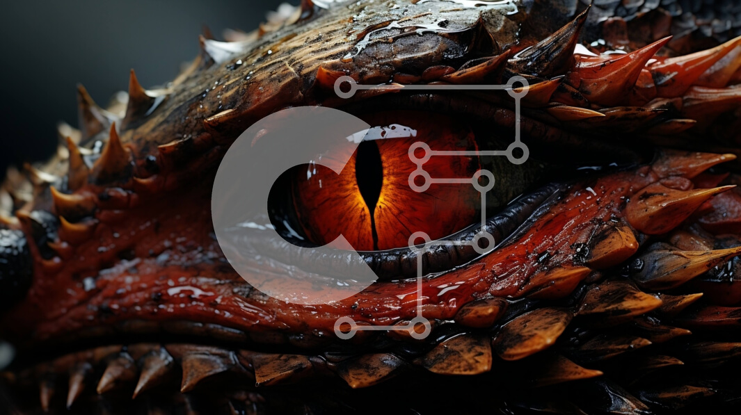 Intra Συλλεκτικό Ξύλινο Παζλ Plywood  4mm - Εκπληκτική κινηματογράφηση σε πρώτο πλάνο του ματιού ενός δράκου - Κόκκινη Ίριδα, Μαύρος σκληρός χιτώνας Σε Ξύλινο Κουτί - Διαστάσεις Puzzle: 10x10 cm – 25 κομμάτια